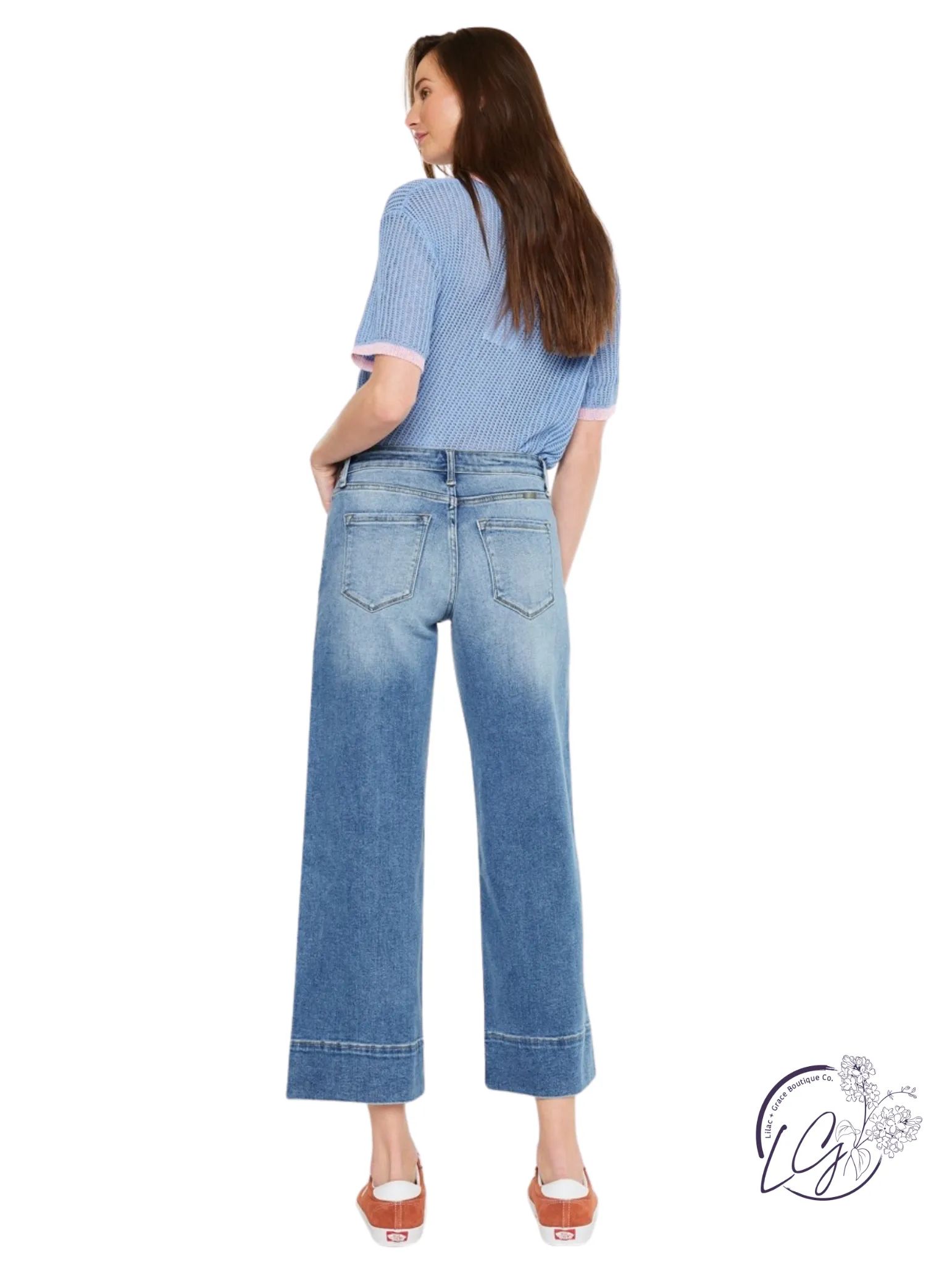 Veda High Rise Crop Wide Leg By Kan Can