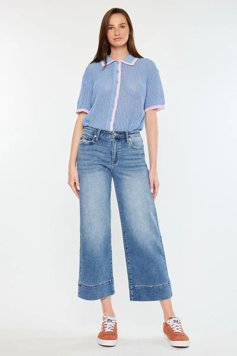 Veda High Rise Crop Wide Leg By Kan Can