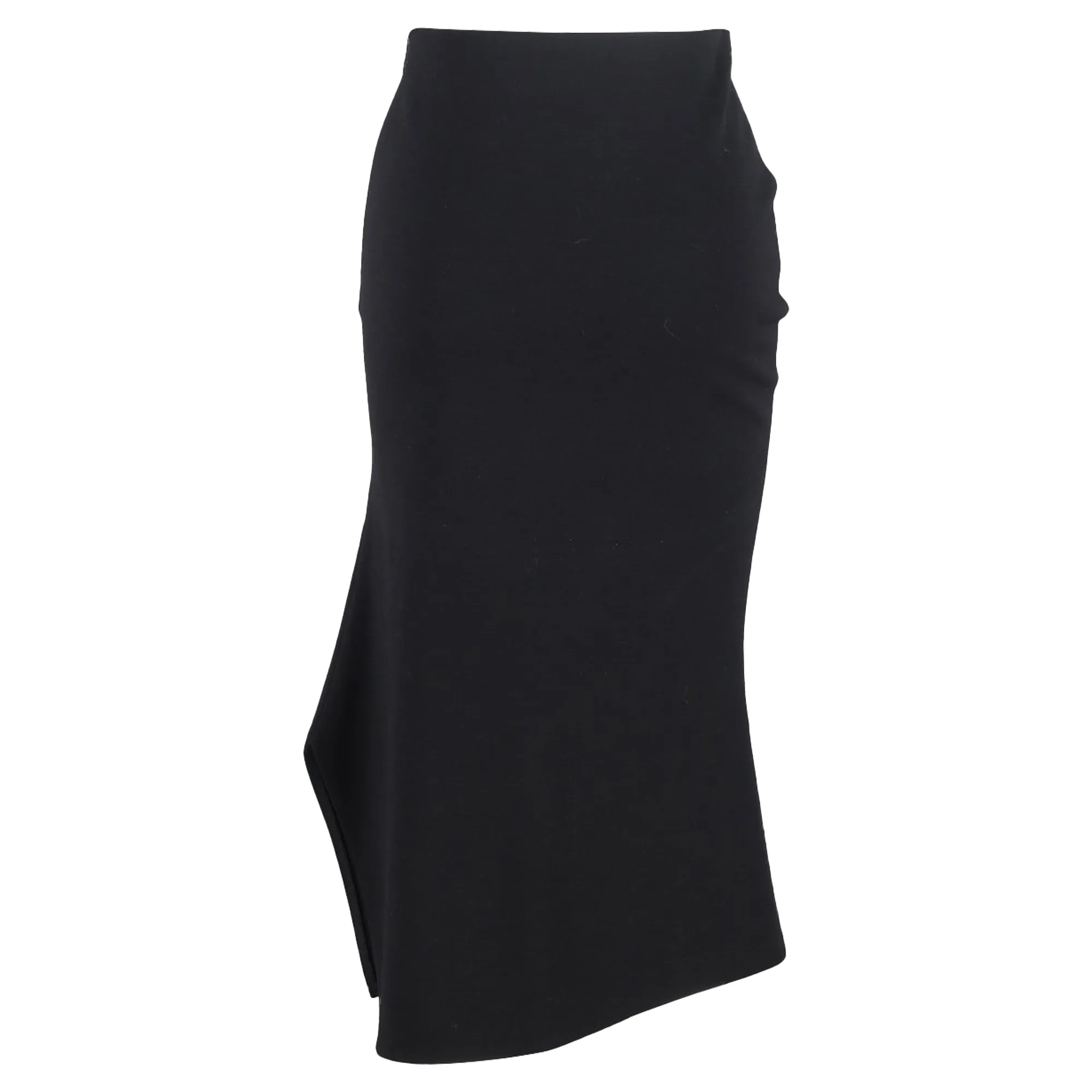 Victoria Beckham Asymmetrical Midi Skirt in Black Wool