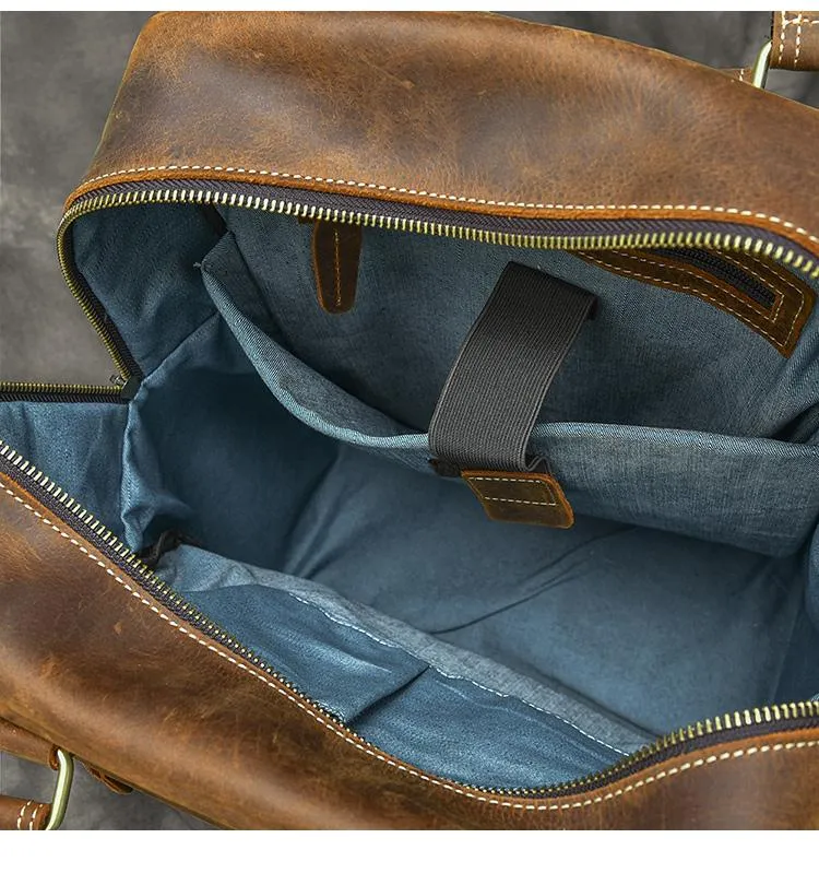 Vintage Brown Large Leather Backpack Men 16" Laptop Backpack Leather Backpack Style Handbag