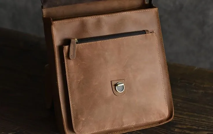 Vintage Brown Leather Mens Backpack Satchel Backpack School Backpack for men