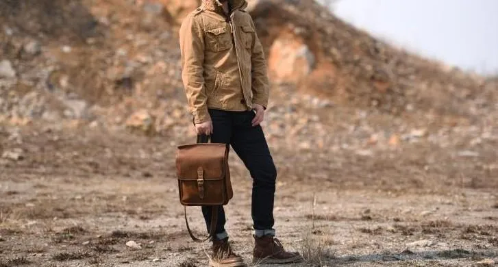 Vintage Brown Leather Mens Backpack Satchel Backpack School Backpack for men