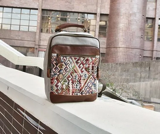 Vintage Canvas Gray Mens Backpack Canvas Travel Bag Canvas School Bag for Men