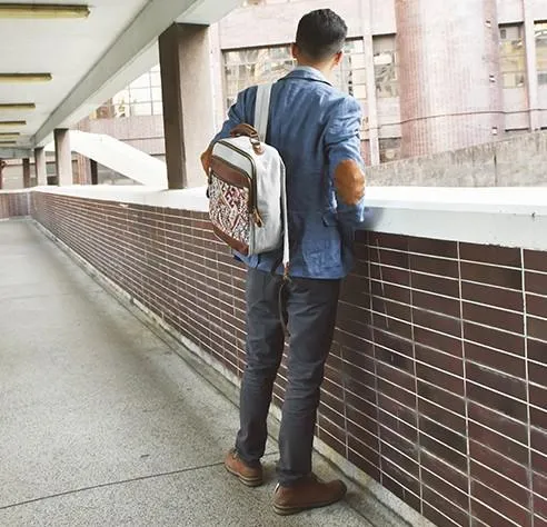 Vintage Canvas Gray Mens Backpack Canvas Travel Bag Canvas School Bag for Men
