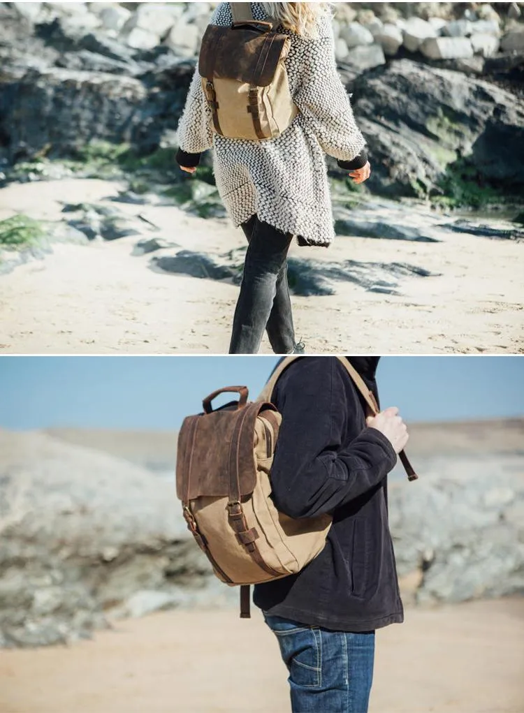 Vintage Canvas Mens Womens Large Pink College Backpack 14'' Green Travel Backpack Computer Backpack For Men
