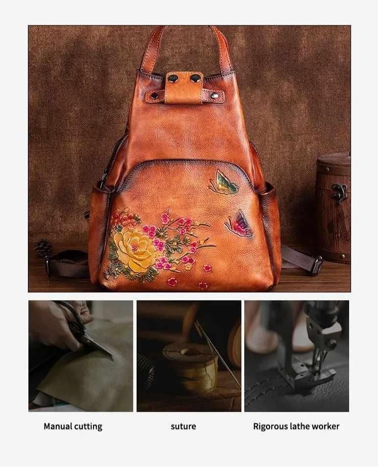 Vintage Chic: Genuine Leather Women's Backpack