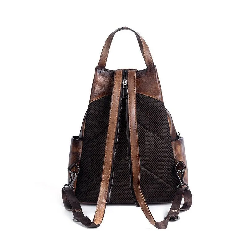 Vintage Chic: Genuine Leather Women's Backpack