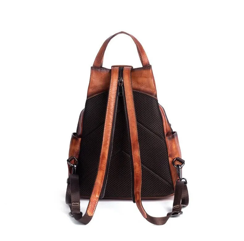 Vintage Chic: Genuine Leather Women's Backpack