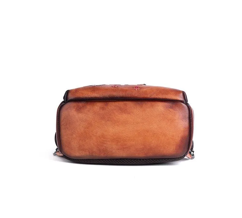 Vintage Chic: Genuine Leather Women's Backpack