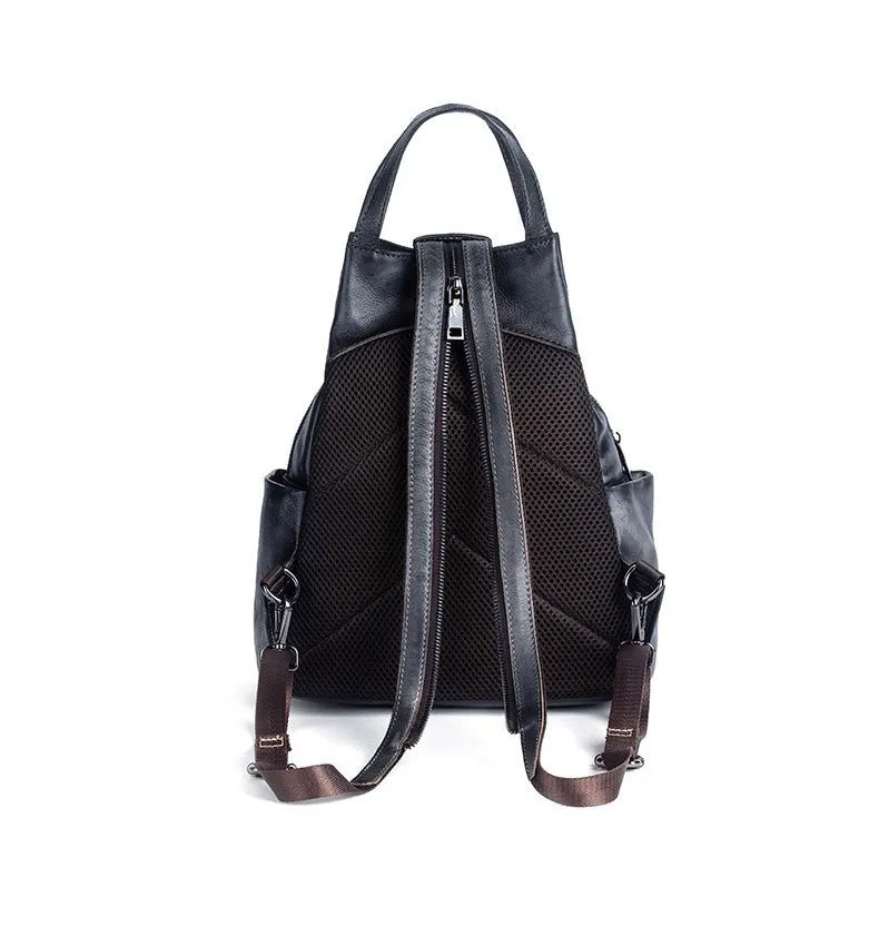 Vintage Chic: Genuine Leather Women's Backpack