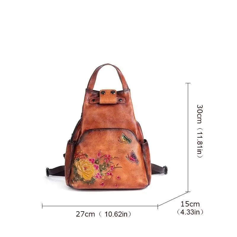 Vintage Chic: Genuine Leather Women's Backpack