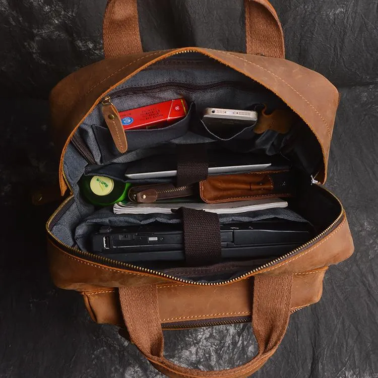 Vintage Cool Leather Men's 15inch Laptop Backpack Travel Backpack School Backpack For Men