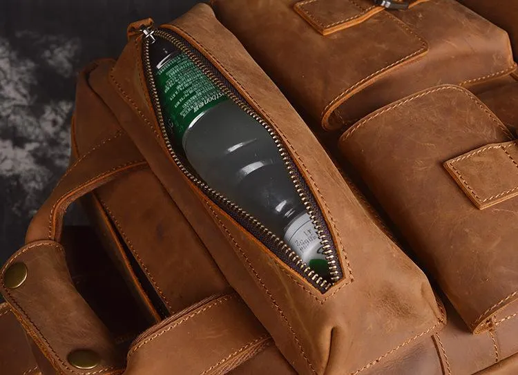 Vintage Cool Leather Men's 15inch Laptop Backpack Travel Backpack School Backpack For Men