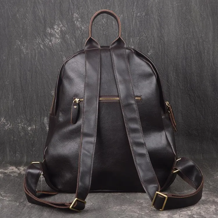 Vintage Leather Brown Men's Backpack Computer Backpack College Backpack For Men