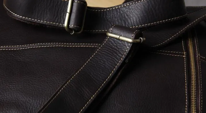 Vintage Leather Brown Mens Cool Leather Backpack Travel Bag for men