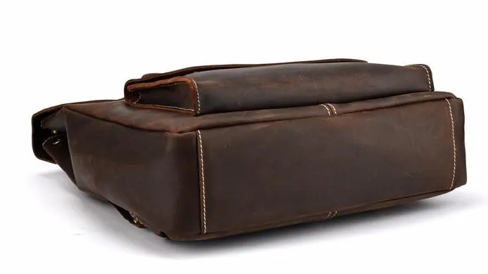 Vintage Leather Coffee Mens Backpack Satchel Backpack Travel Backpack Bags for Men