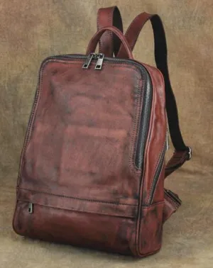 Vintage Leather Men's Backpack 13'' Laptop Backpack School Backpack For Men