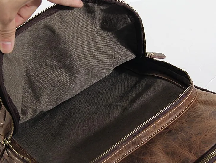 Vintage Leather Mens Backpack Large Coffee Travel Backpack School Backpack for men