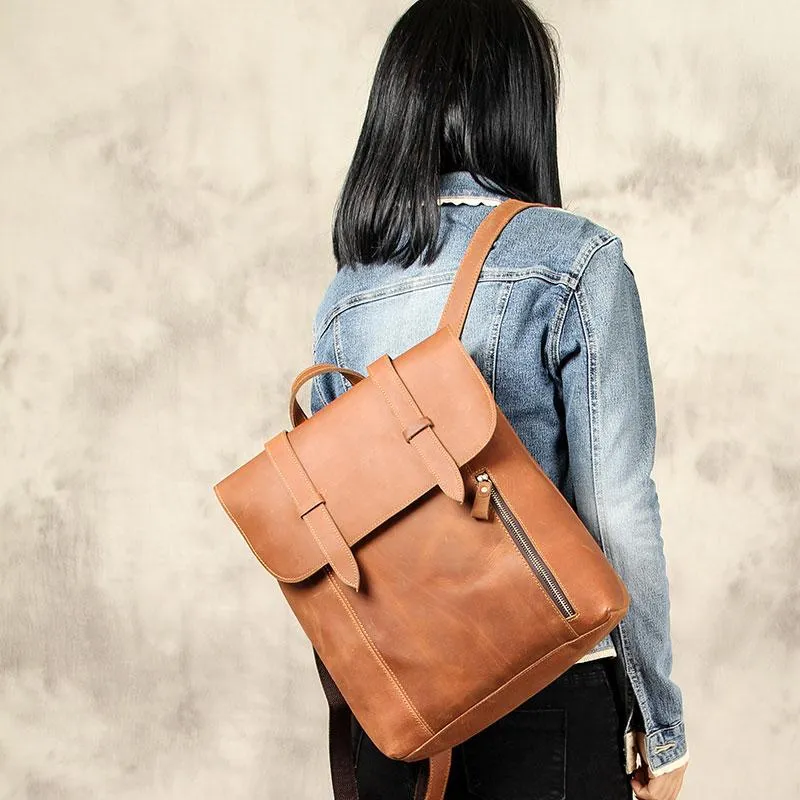 Vintage Leather Mens Travel Backpack Bag Work Backpack for Men