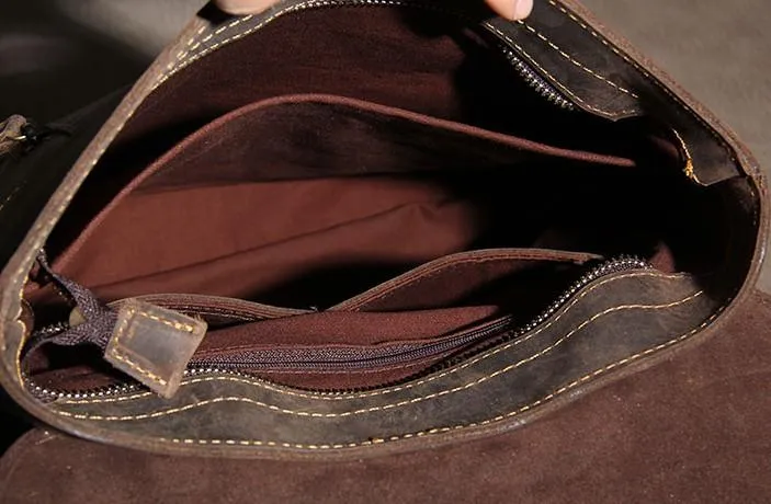Vintage Leather Mens Travel Backpack Bag Work Backpack for Men