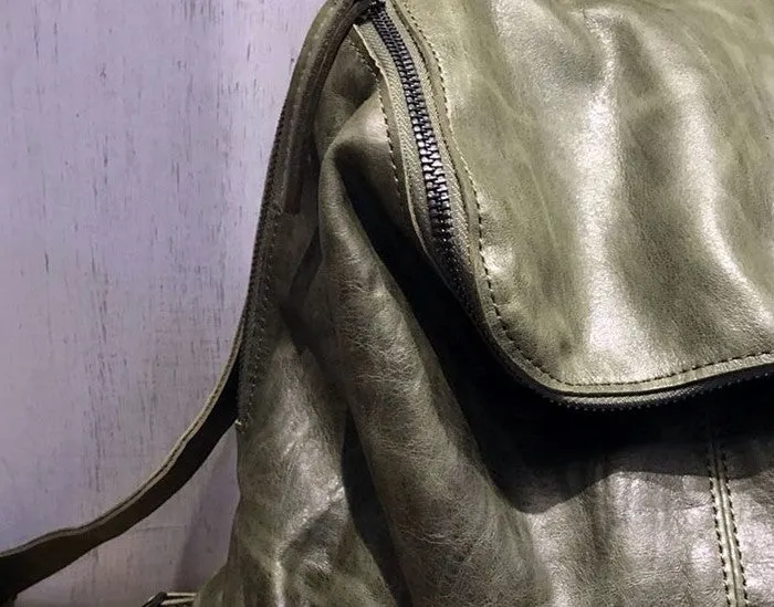 Vintage LEATHER WOMEN Barrel Backpacks School Bucket Backpacks FOR WOMEN