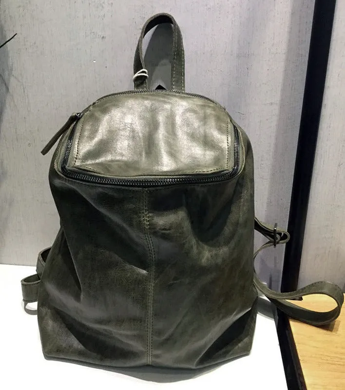 Vintage LEATHER WOMEN Barrel Backpacks School Bucket Backpacks FOR WOMEN