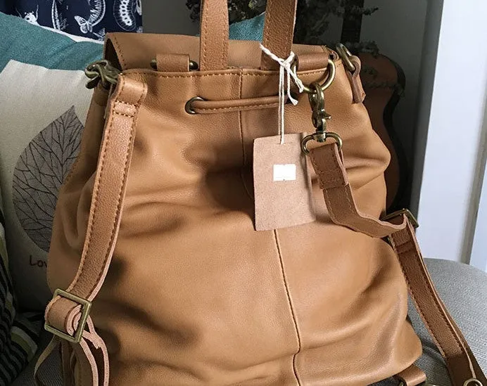 Vintage LEATHER WOMEN Tassels Backpack School Backpacks Tassels Travel Backpack FOR WOMEN
