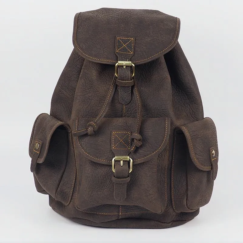 Vintage Mens Leather School Backpacks Satchel Backpack Leather Travel Backpack for Men
