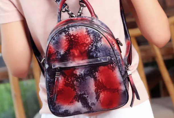 Vintage Womens Leather Backpack School Backpacks Purse Small Backpack For Women