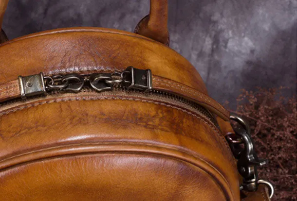 Vintage Womens Leather Backpack School Backpacks Purse Small Backpack For Women
