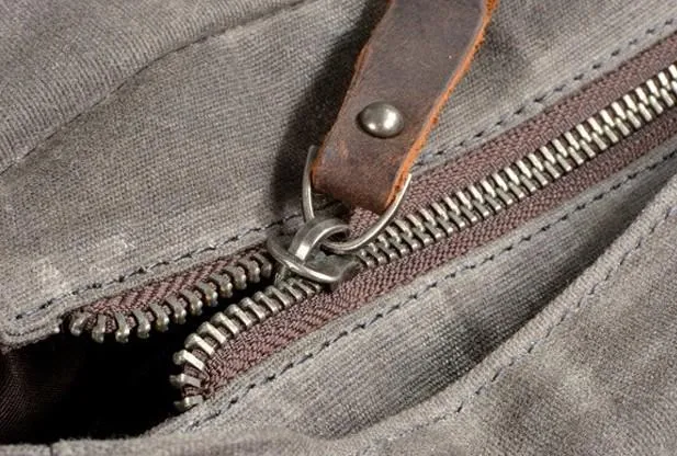 Waxed Canvas Leather Mens Backpack Canvas Travel Backpacks Canvas School Backpack for Men
