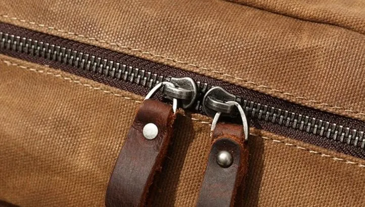 Waxed Canvas Leather Mens Backpack Canvas Travel Backpacks Canvas School Backpack for Men