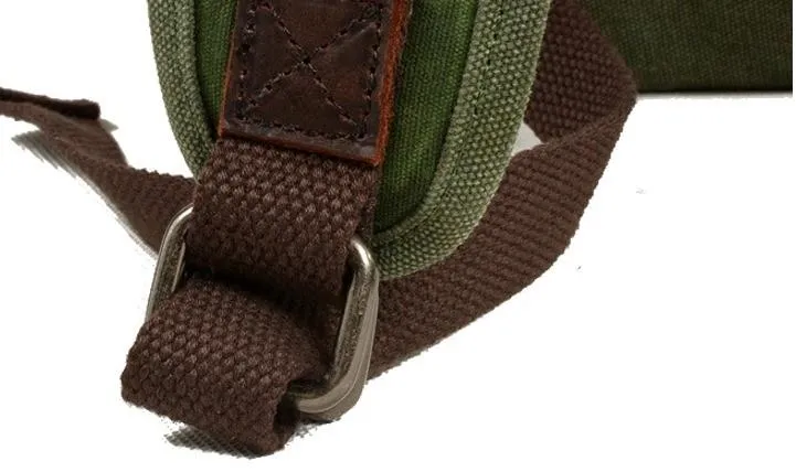 Waxed Canvas Leather Mens Camera Backpack Canvas Travel Backpack Canvas Camera Backpack for Men