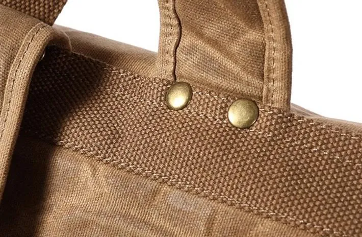 Waxed Canvas Mens Travel Backpack Canvas School Backpack Laptop Backpack for Men