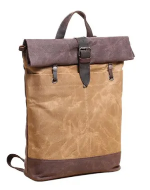 Waxed Canvas Mens Womens 14'' Travel Backpack Roll Up Backpack School Backpack for Men