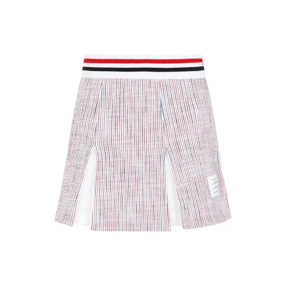 White Cotton Box Pleated Mini Skirt