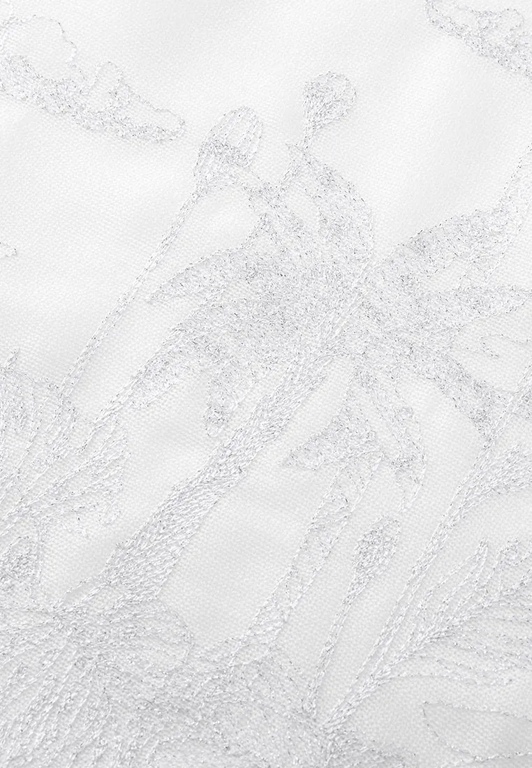 White Landscape Embroidered Top