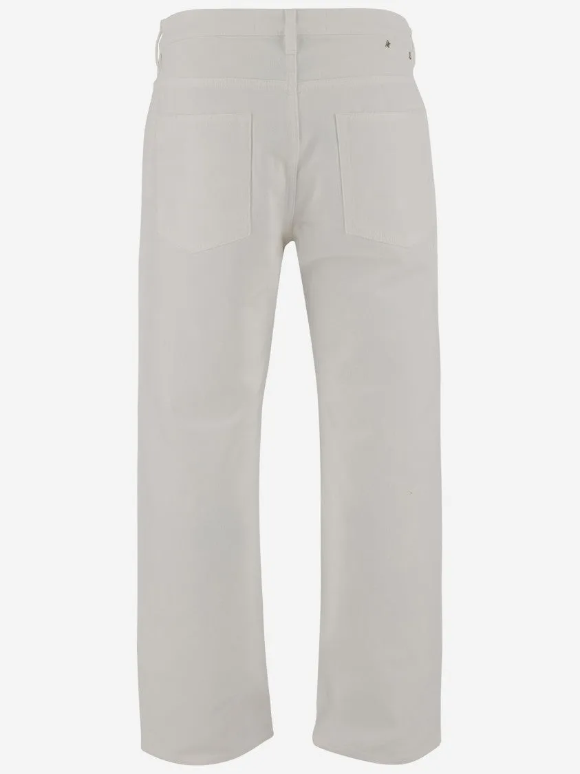 Wide Leg Cotton Denim Jeans