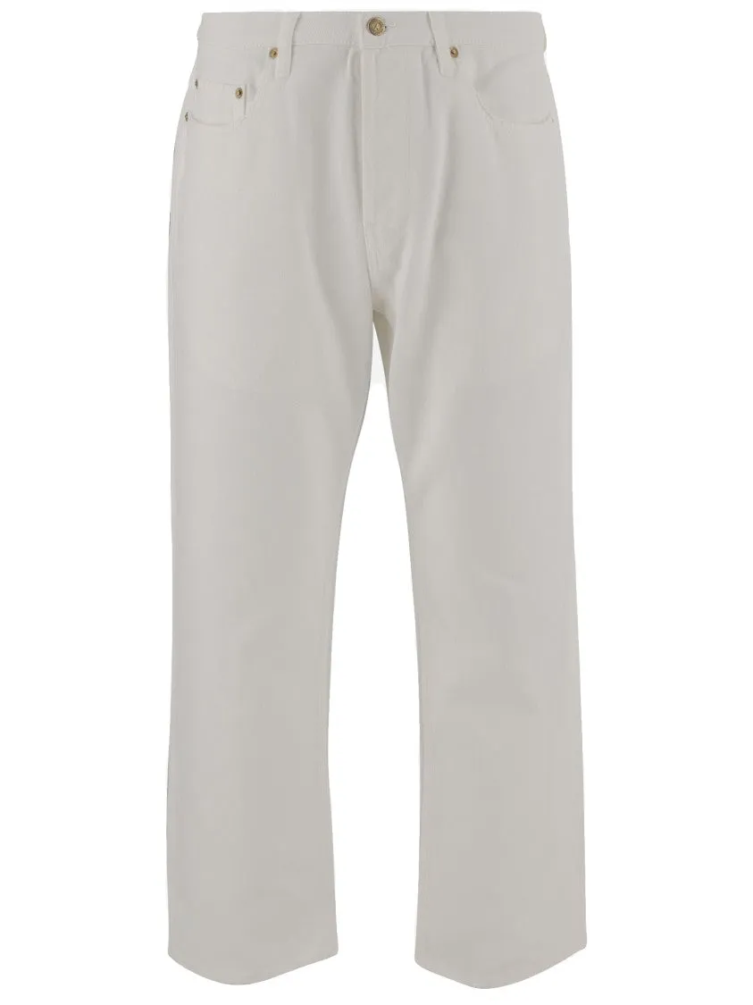 Wide Leg Cotton Denim Jeans