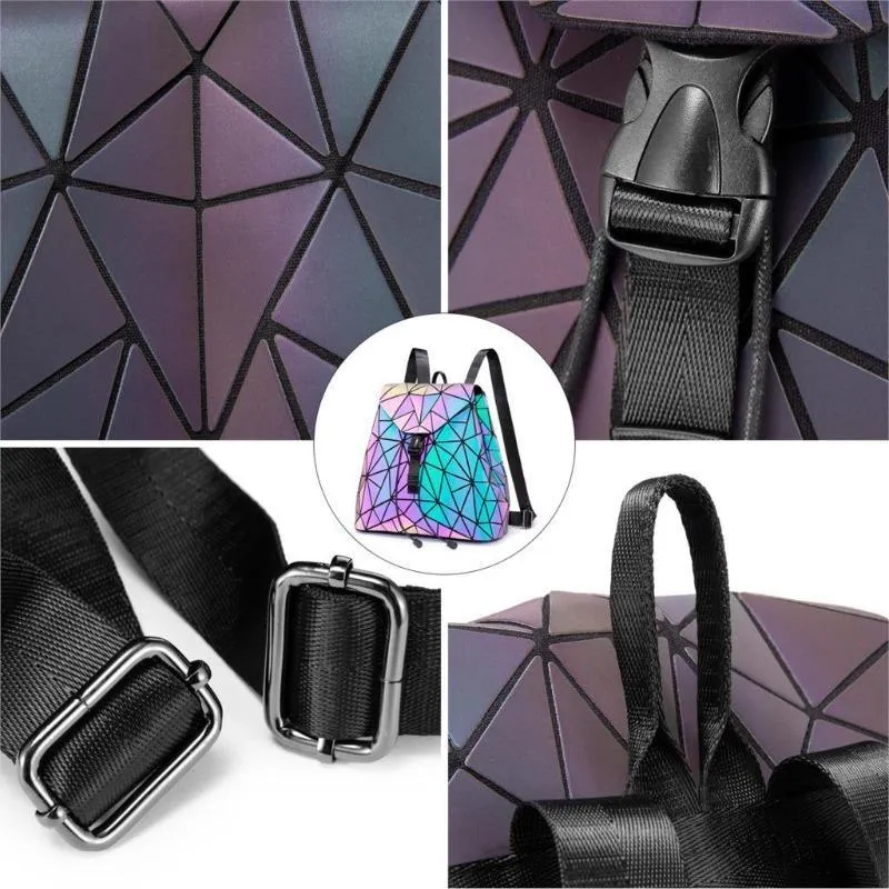 women backpack geometric & luminous color