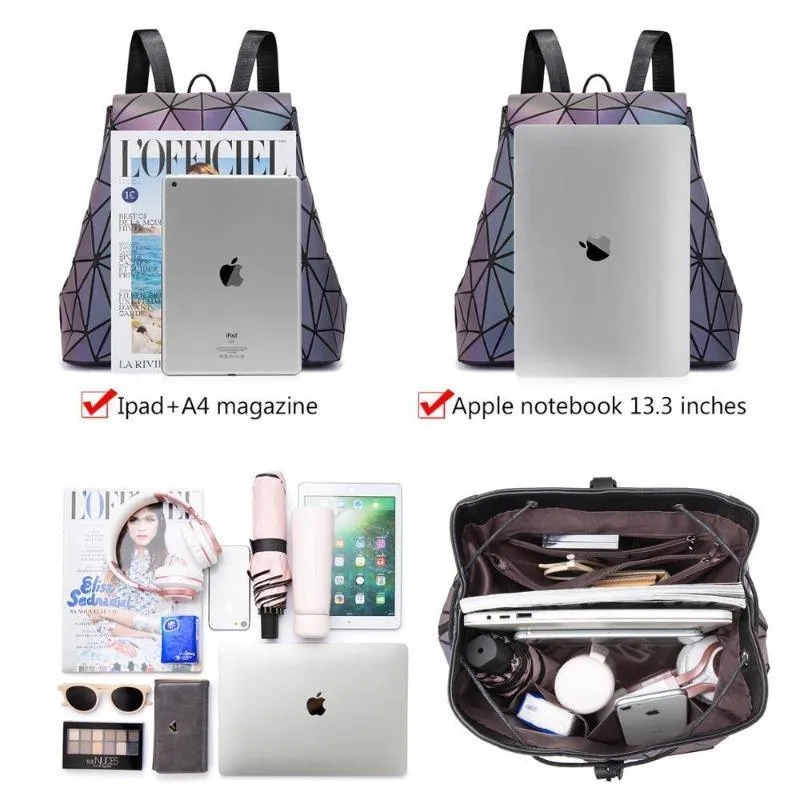 women backpack geometric & luminous color