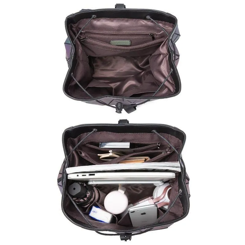 women backpack geometric & luminous color