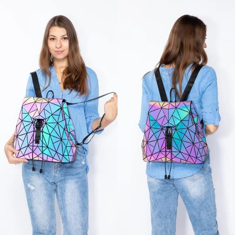 women backpack geometric & luminous color