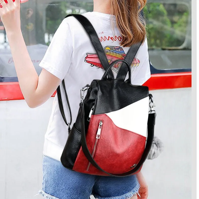 Women Backpack leather Anti Theft