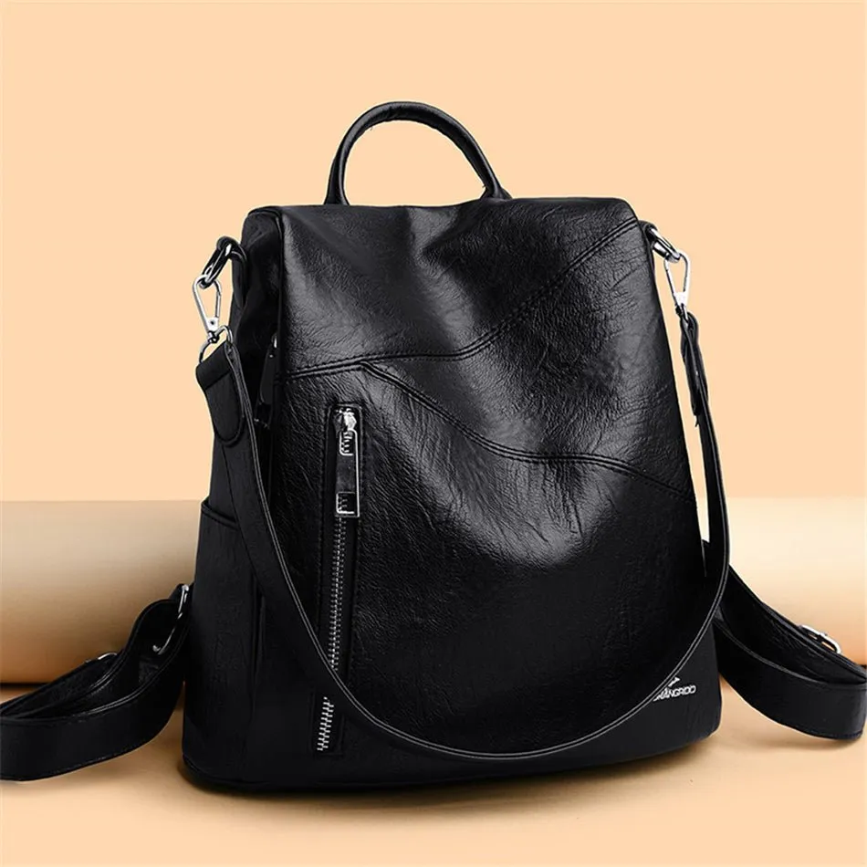 Women Backpack leather Anti Theft