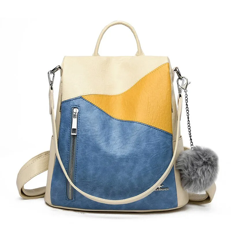 Women Backpack leather Anti Theft