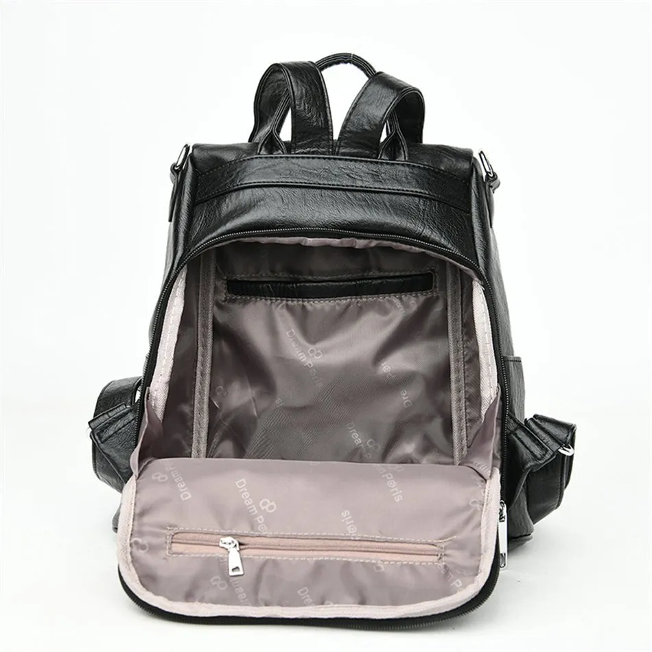Women Backpack leather Anti Theft