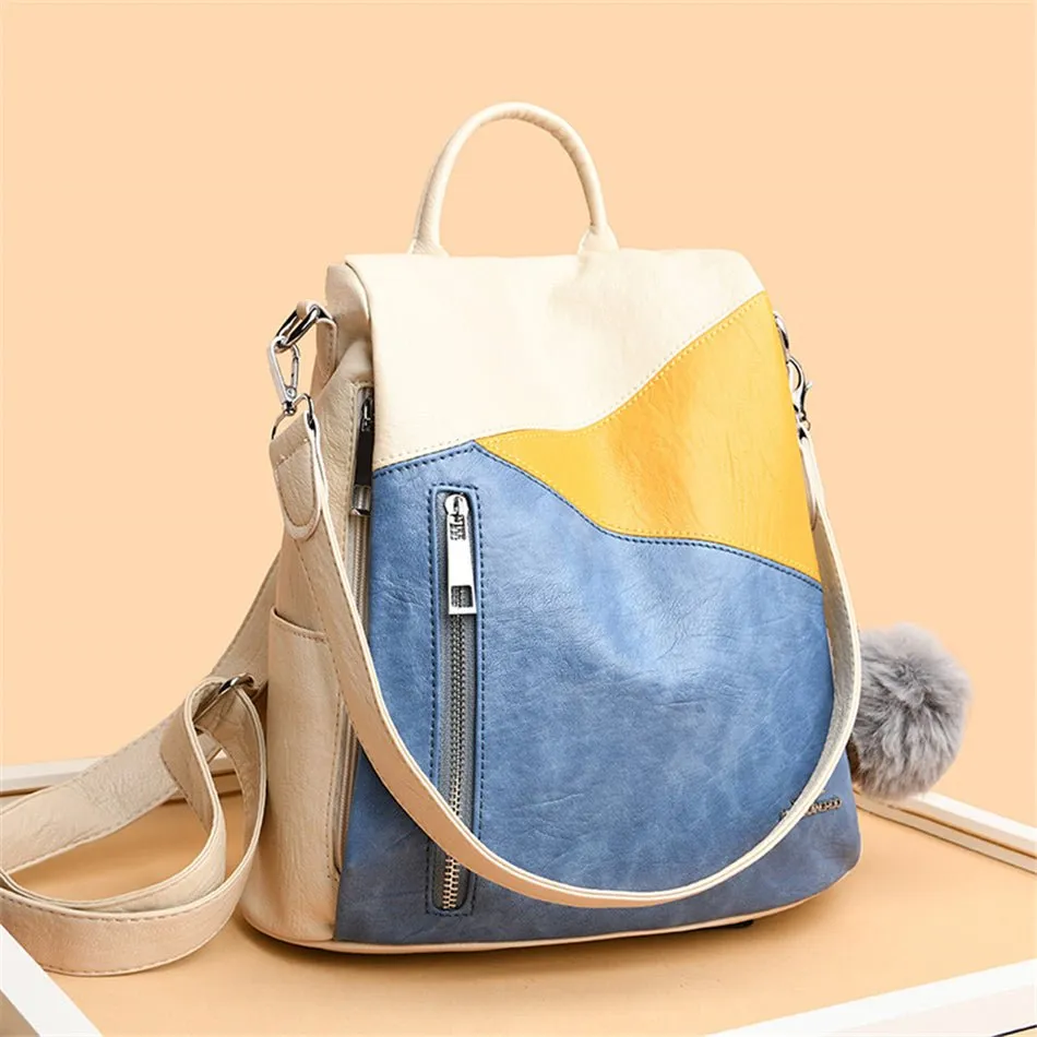 Women Backpack leather Anti Theft