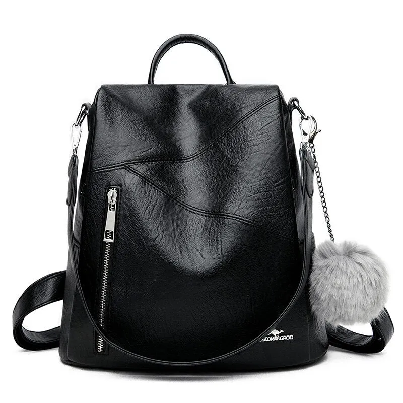 Women Backpack leather Anti Theft