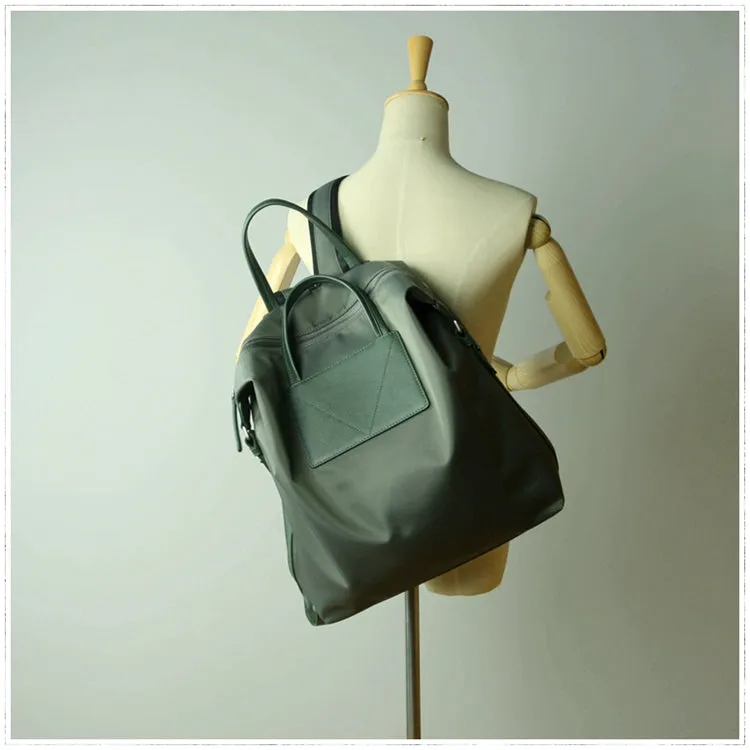 Womens Black Nylon Backpack Purse Best Satchel Backpack Nylon Leather School Rucksack for Ladies